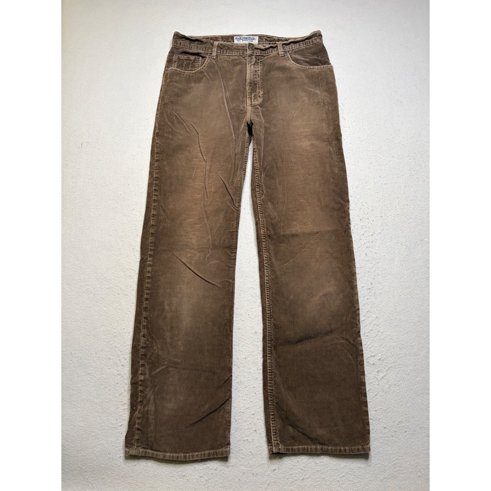 Old Navy Corduroy Pants Mens 34x34 Brown Boot Cut Vintage 90s Cotton Trousers
